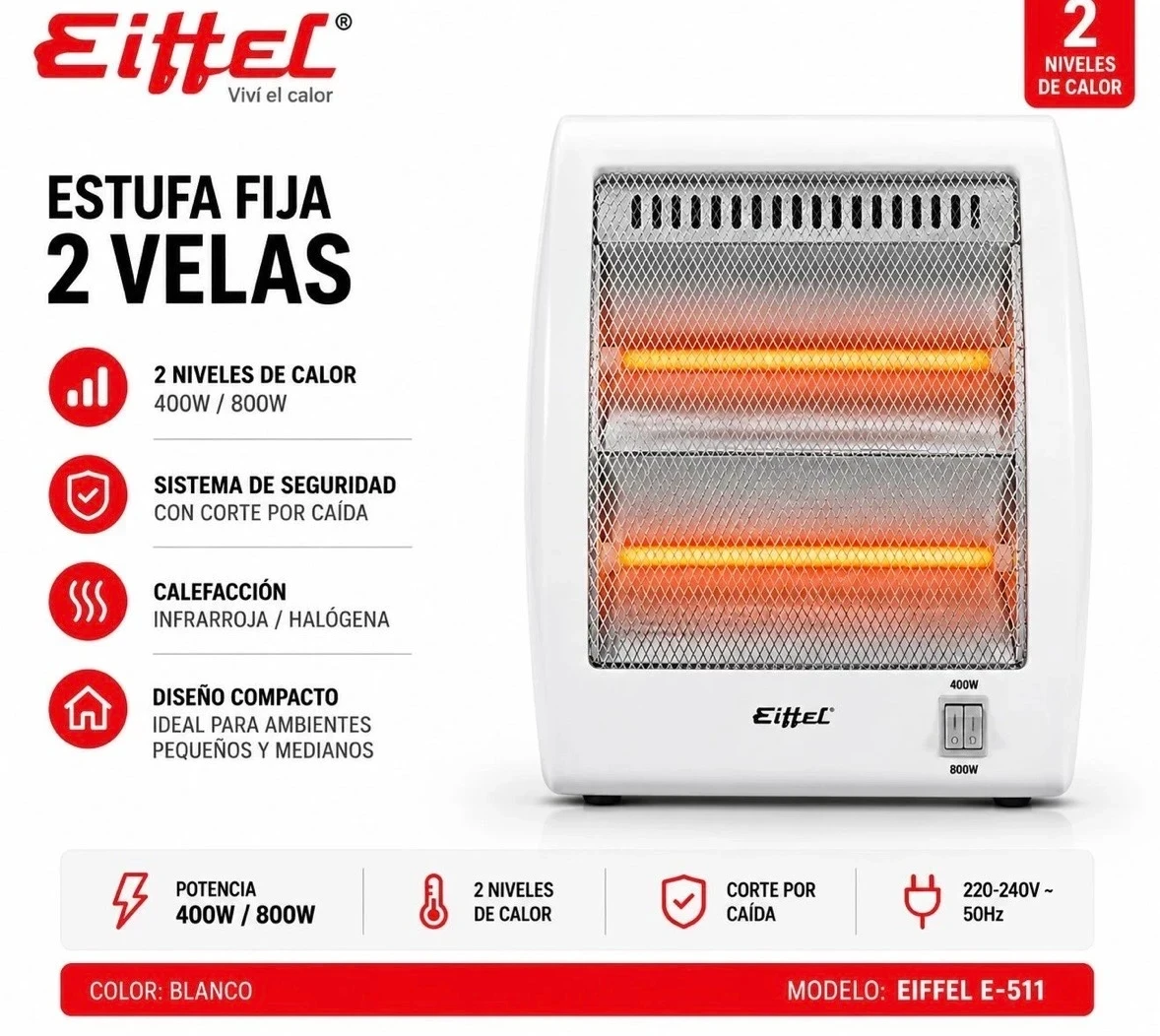 ESTUFA EIFFEL 2 VELAS e511