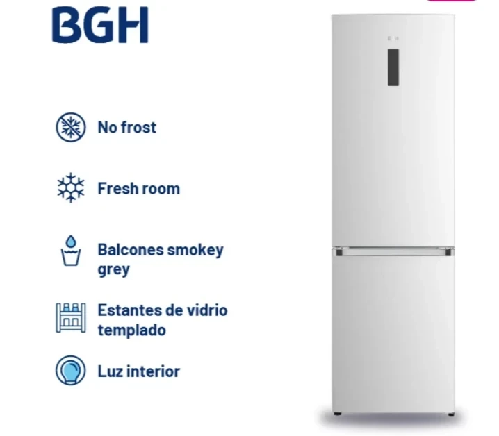 HELADERA BGH 312LTS INOX NO FROST INVERTER 