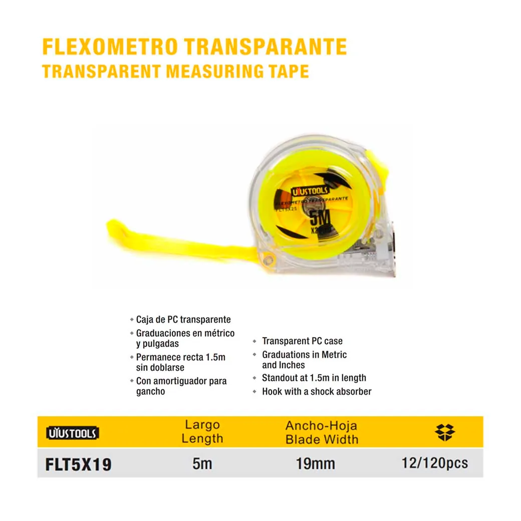 FLEXO transparente UYUST 5 M X 19mm