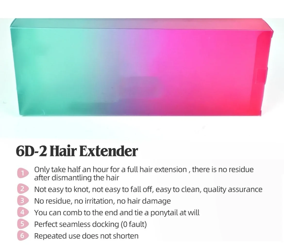 Máquina de extensiones de cabello de 2ª generación 6D, kits de herramientas de extensiones de cabello sin rastro 4