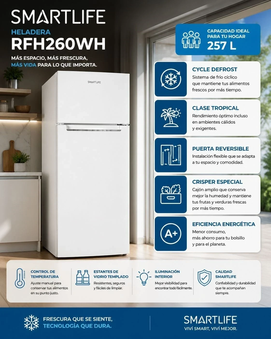 HELADERA SMARTLIFE 257LTS RFH260