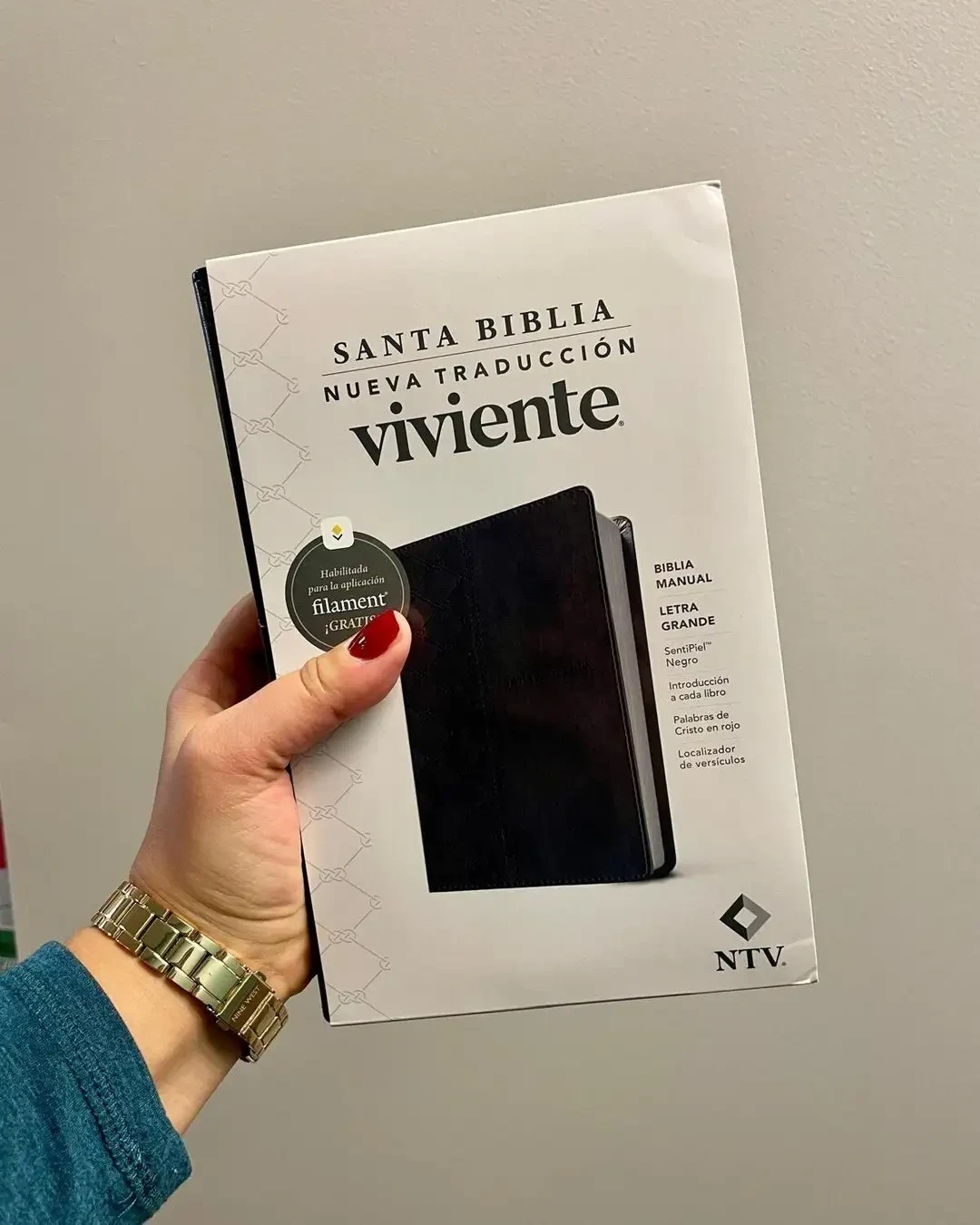 Biblia manual NTV negra indice letra grande filament