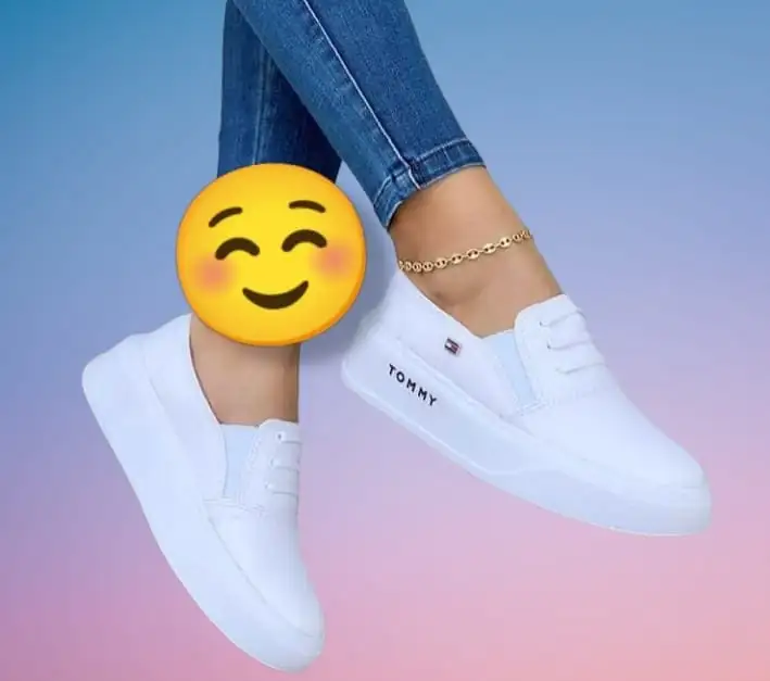 Zapato azul, blanco, rojo con cordon 4