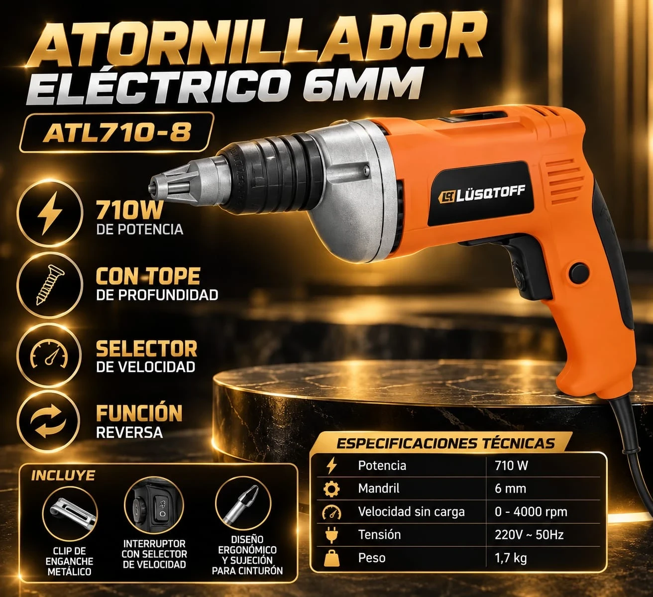 ATORNILLADOR ELÉCTRICO LÜSQTOFF 