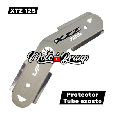 AC XTZ 125 PROTECTOR TUBO EXOSTO TUBO EXOSTO XTZ 125 3D CROMO NEGRO URUS TUB1273-01
