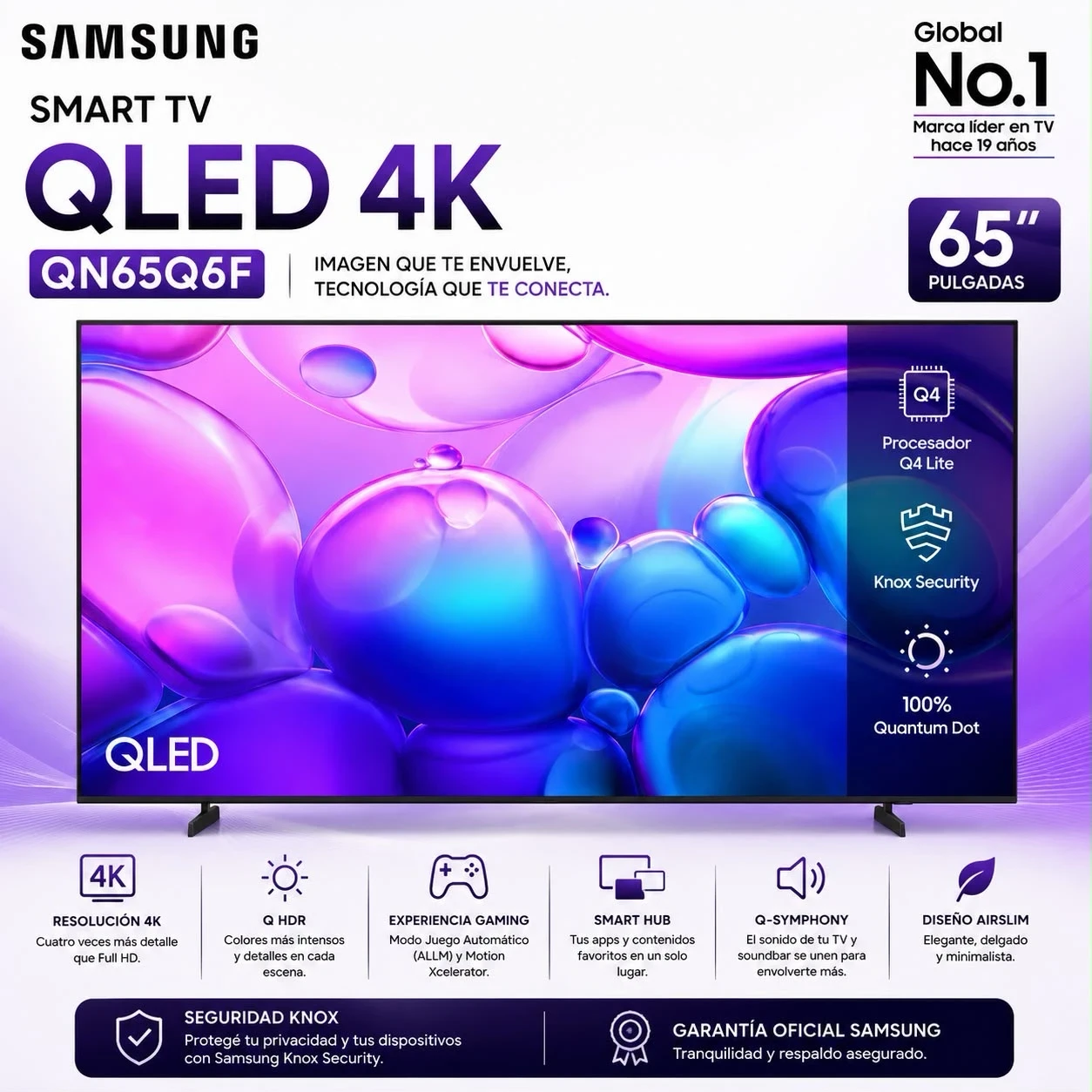 Smart Tv Samsung 65” Qled Qn65q6f