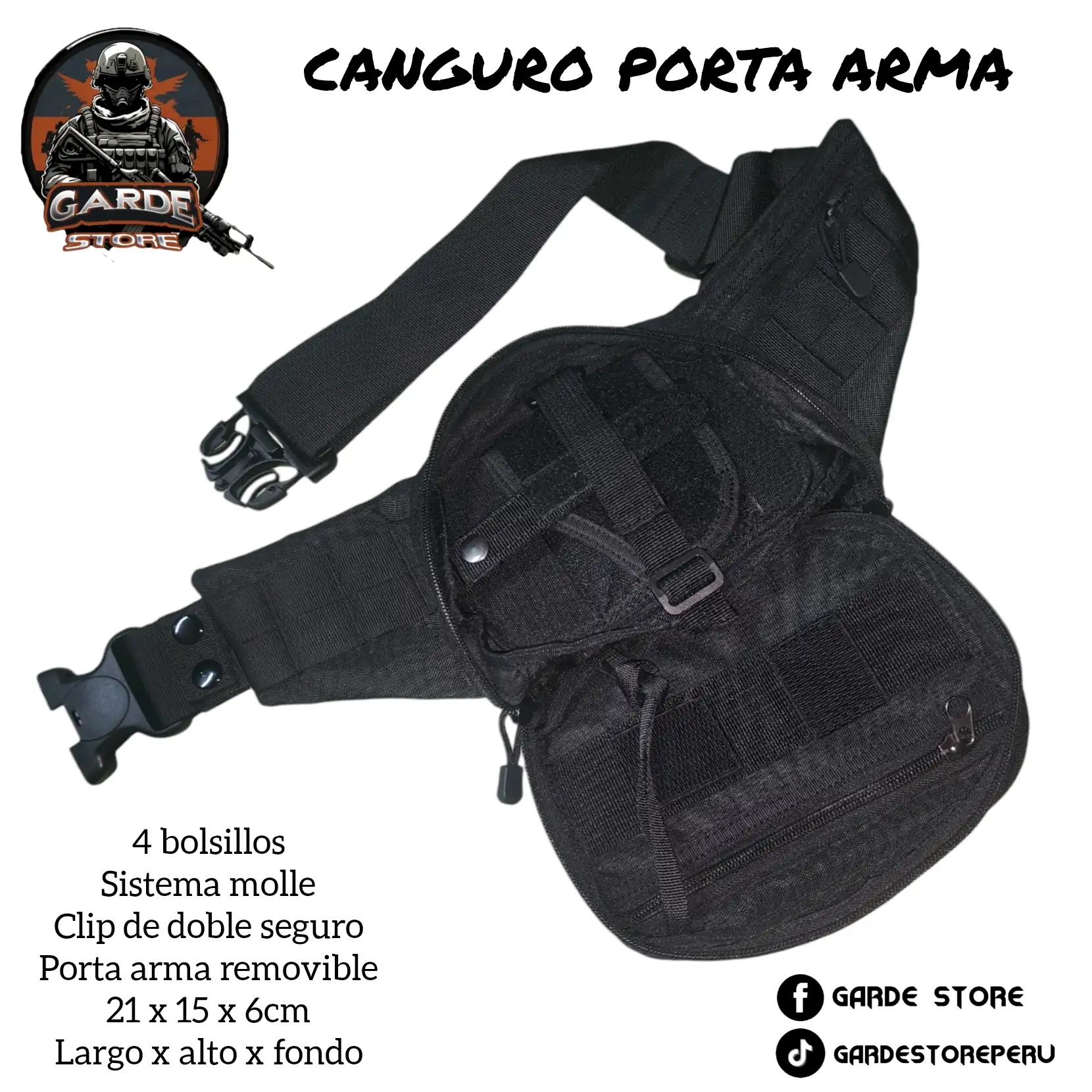 Canguro porta arma + snaple.  2