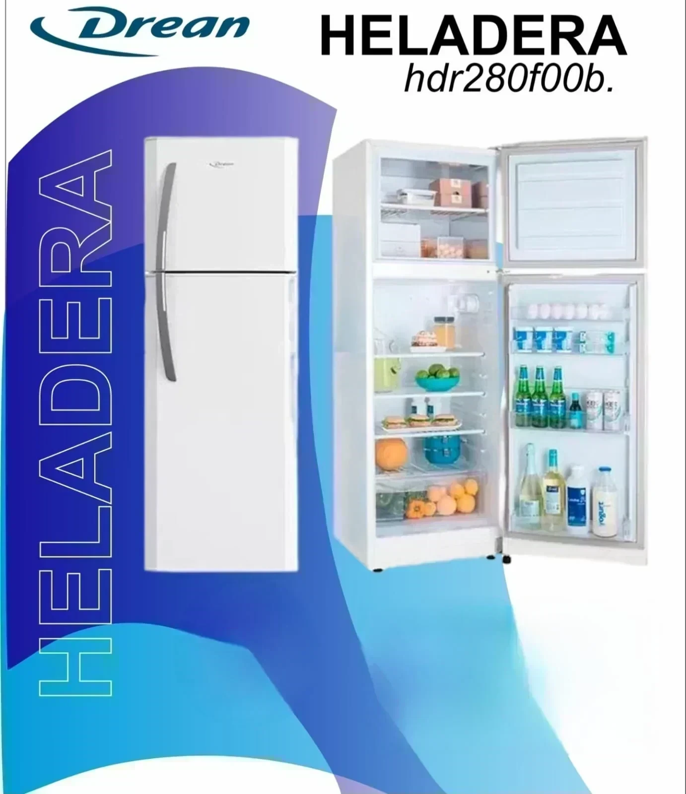 HELADERA DREAN 277L CICLICA BLANCA HDR280F00B