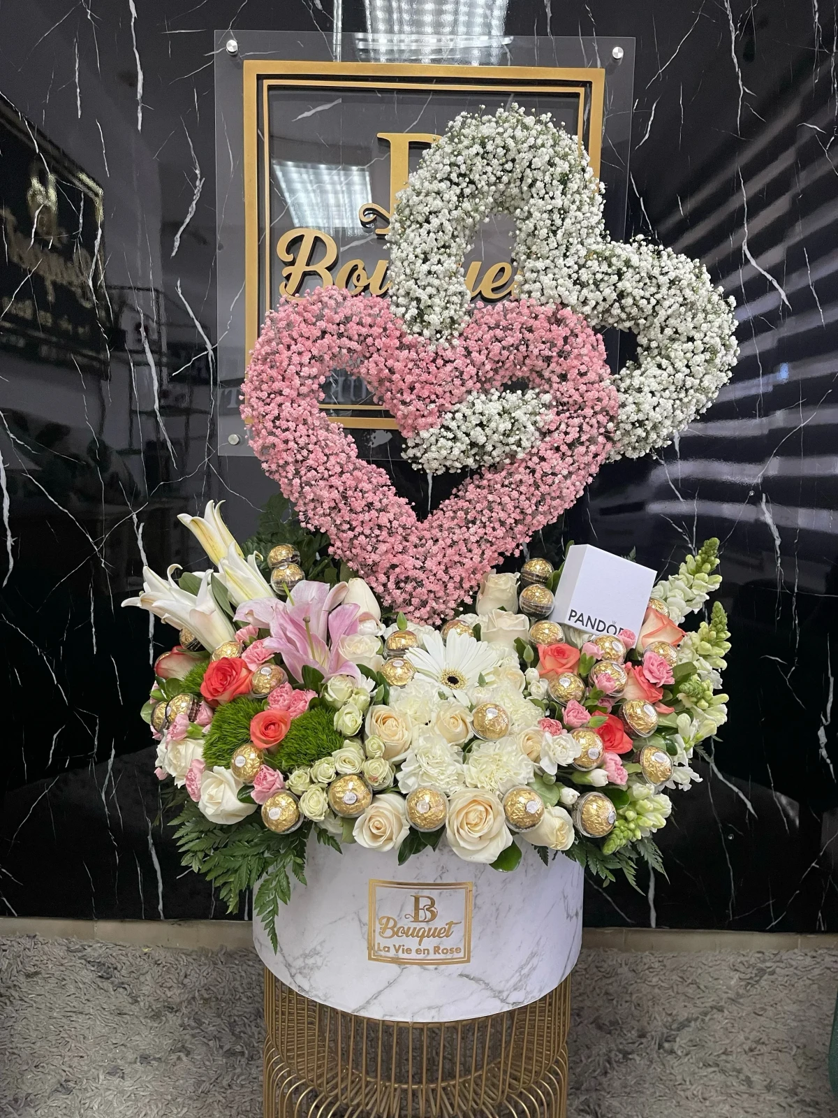 Doble corazon de gipso + jardin 3