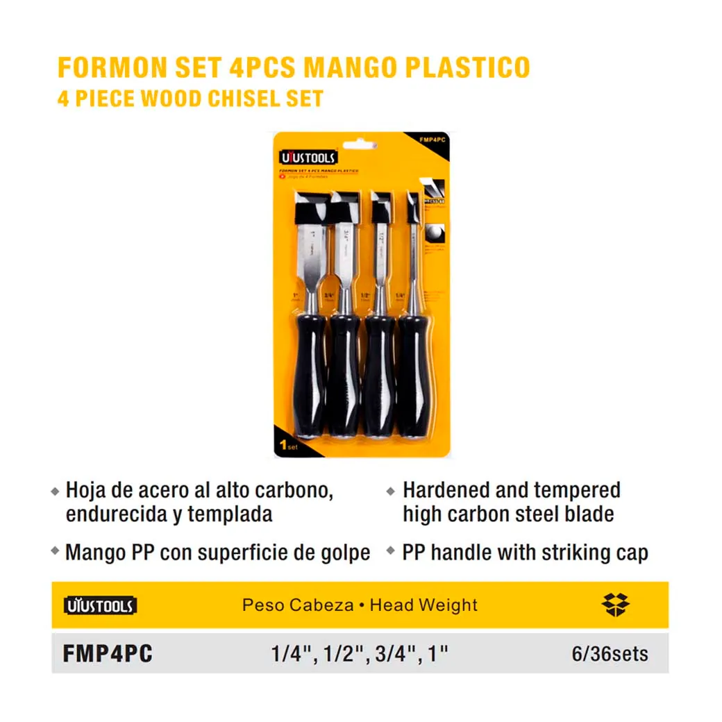 SET FORMONES GOLPE UYUST de 4pz (1" 3/4" 1/2" 1/4")