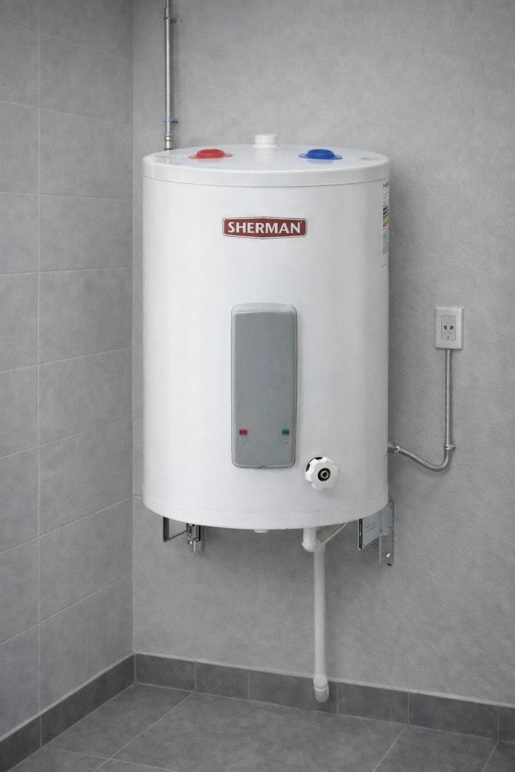 TERMOTANQUE ELECTRICO SHERMAN 55LTS C/INFERIOR PARA COLGAR