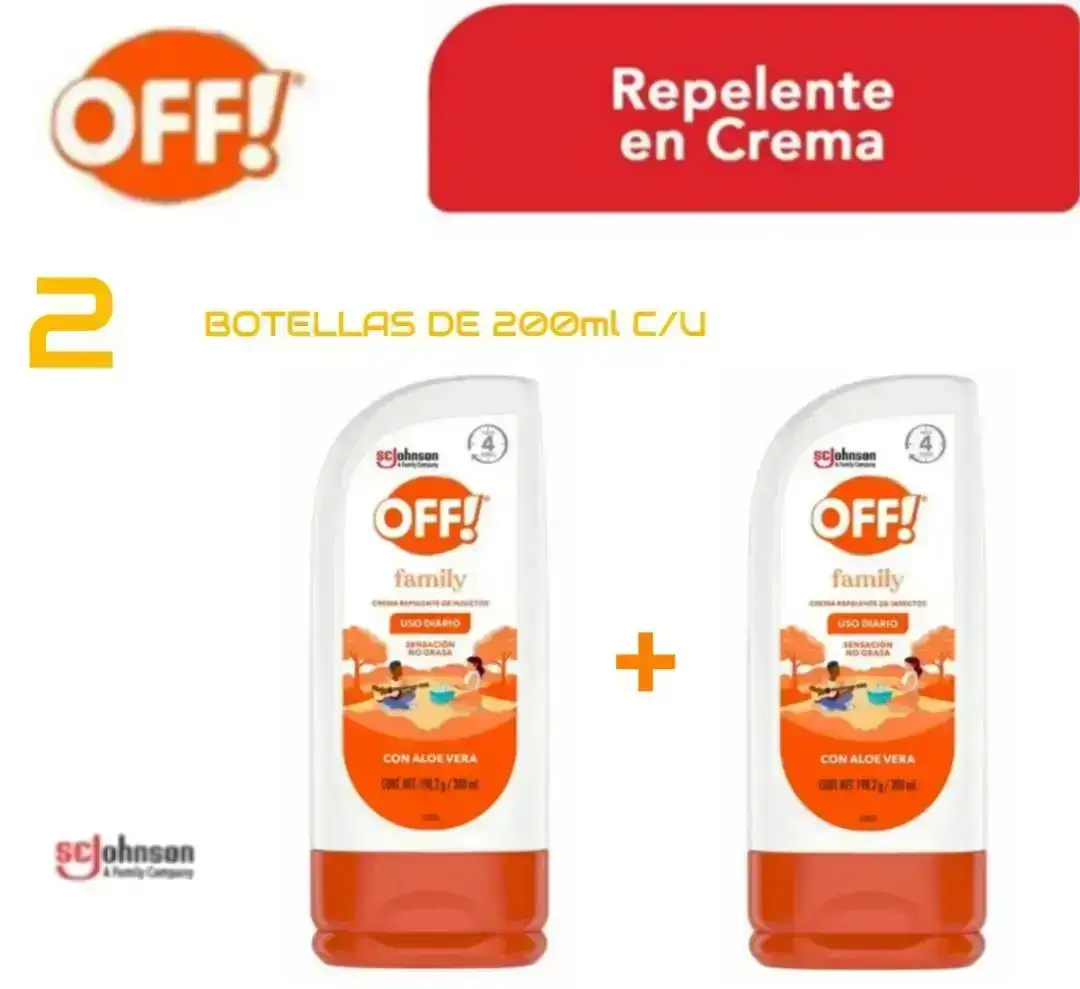 2 Cremas Repelente Off! 200ml c/u. 