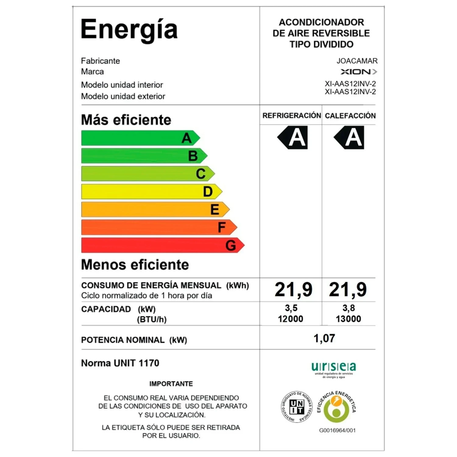 Aire Acondicionado INVERTER 12000 a 24000 BTU 𝙓𝙄𝙊𝙉 2