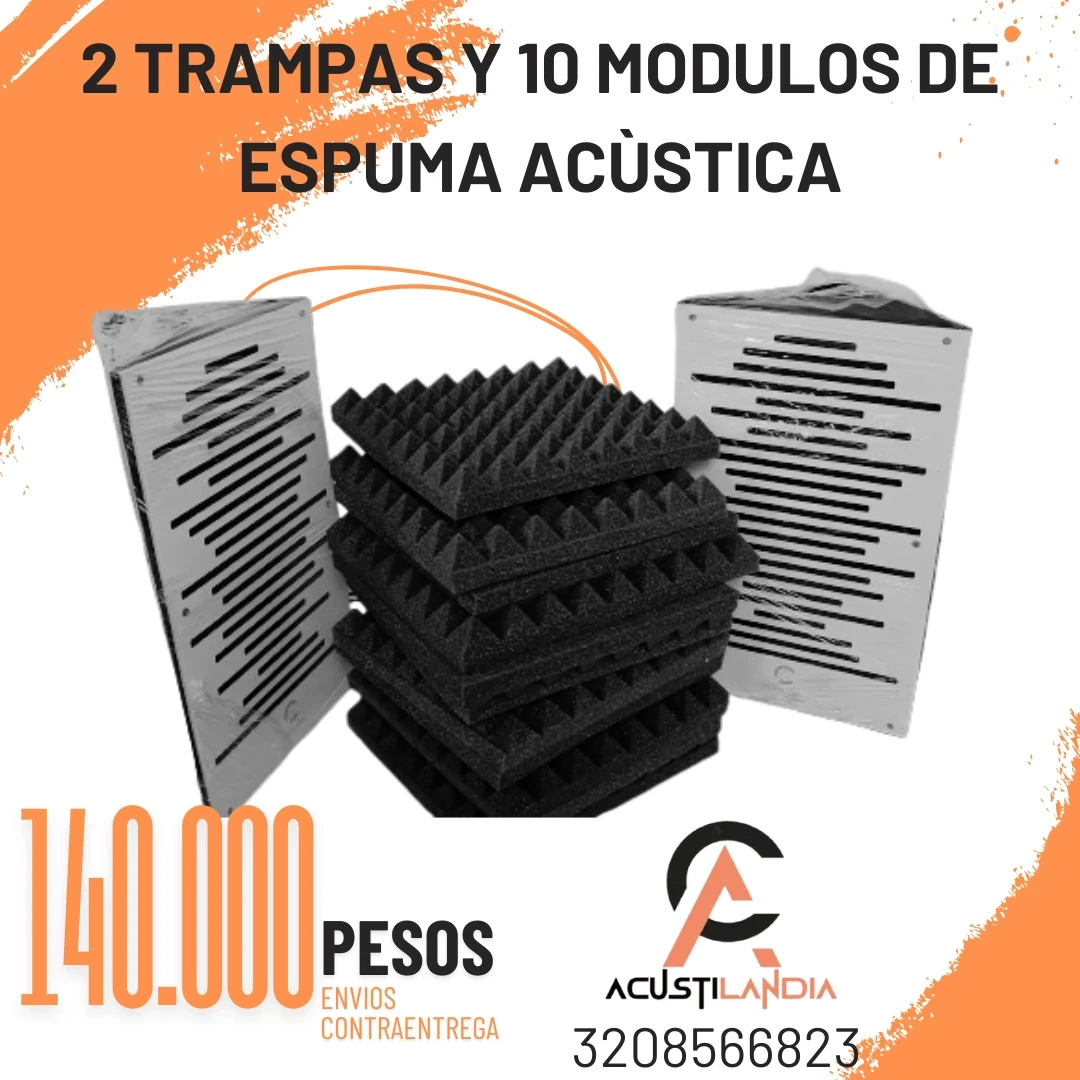 Combo acústico dos trampas y 10 espumas