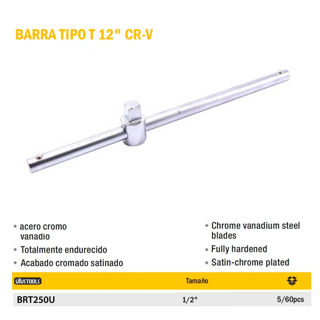 BARRA TIPO T CORREDIZO (Barrote) UYUST 1/2" 250mm