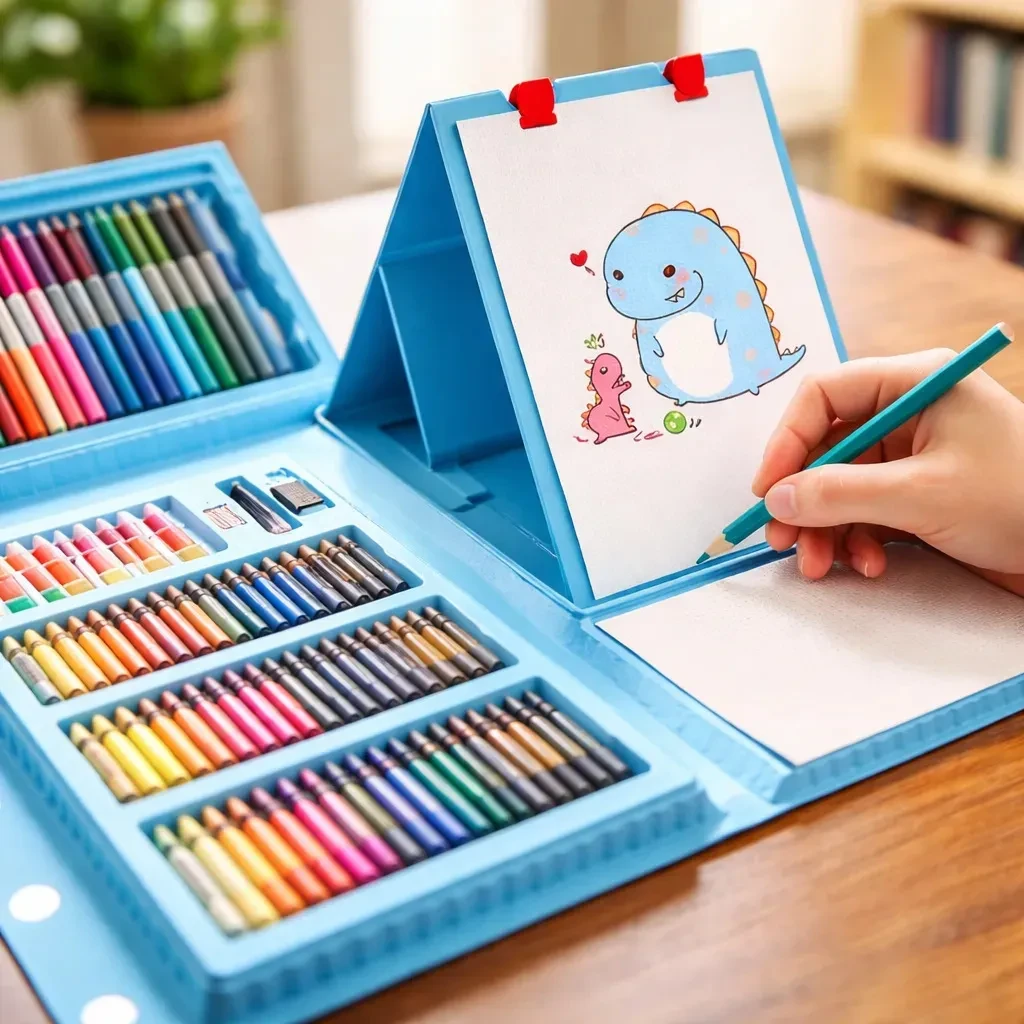Maleta 208 Lapices Y Pinturas Para Niños Arte Dibujo  3