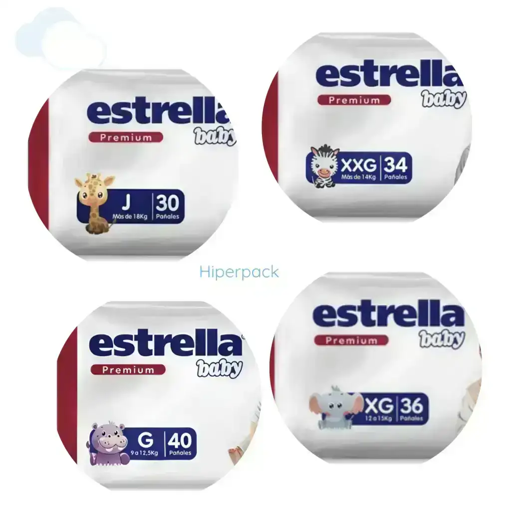Pañales Estrella Premium Hiperpack Todo Los Talles 2