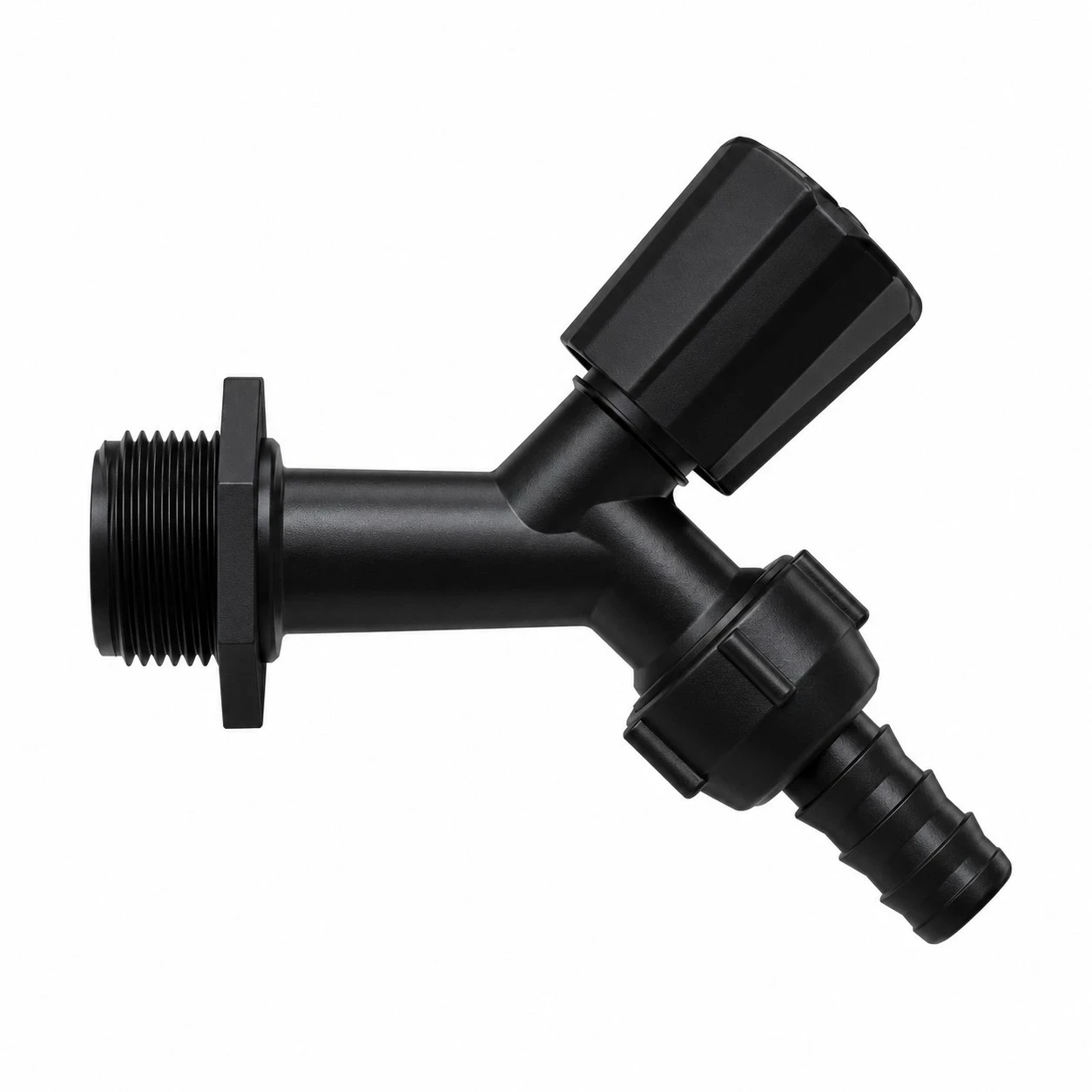 Canilla 1/2″ A 3/4″ Negra Plastico