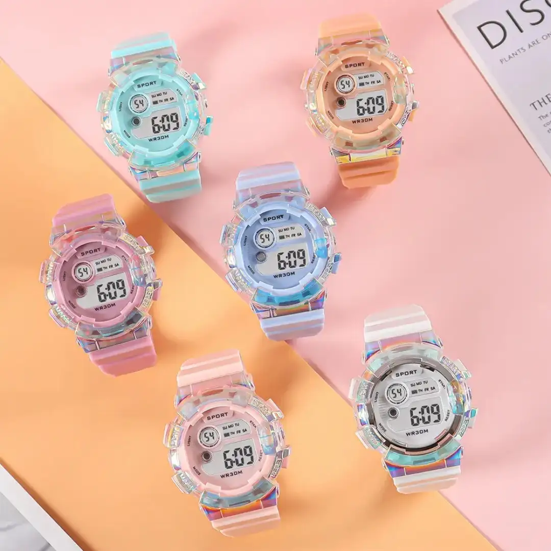 Reloj Deportivo Digital Redondo Tornasol Palo De Rosa 2