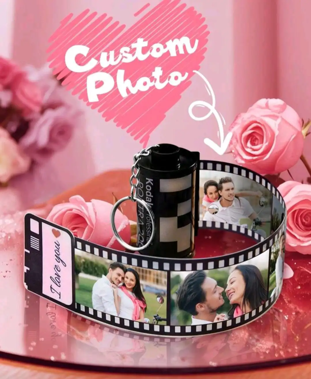 1 pieza Llavero personalizado de película para parejas con foto y texto. Llavero personalizado de pareja con película fotográfica. Llavero personalizado de película fotográfica. Llavero personalizado con imagen. Llavero de rollo de película de la cámara personalizado. Regalo de llavero de rollo de película de la cámara para novio, novia, recuerdo, cumpleaños, pareja, aniversario, Día de San Valentín, regalo para ella, él, mamá, papá, esposa, esposo, amigo 4