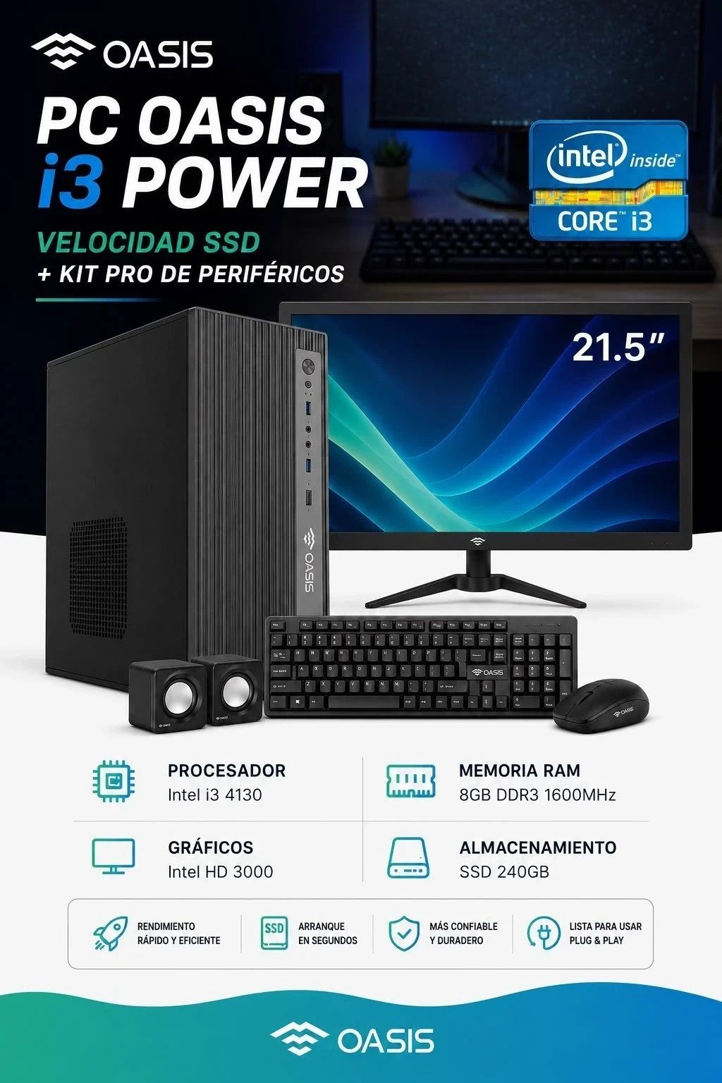 Pc completa I3 POWER