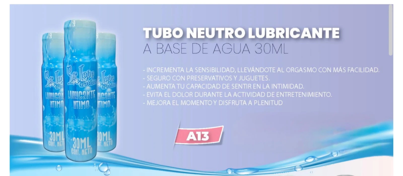 Tubo lubricante neutro base agua 3