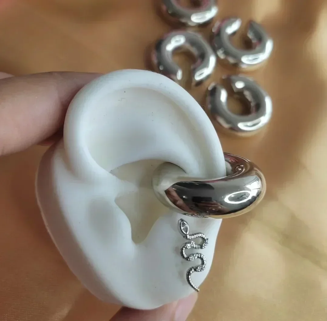 EARCUFF SILVER MAXI CHUNKY LISO