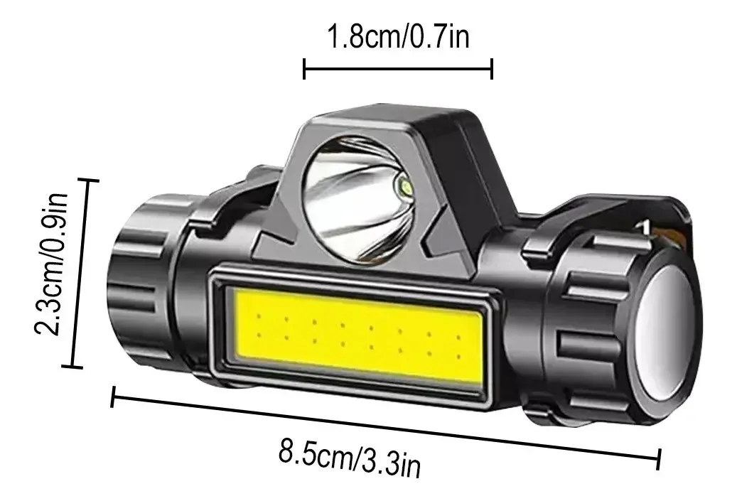 LAMPARA LED DE CABEZA RECARGABLE C/2 PZS