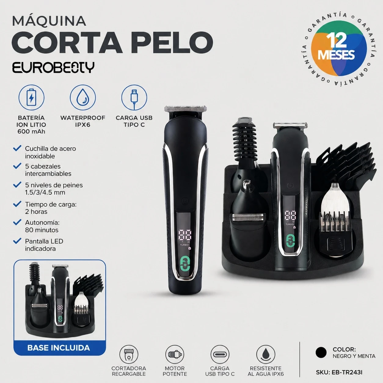 MÁQUINA CORTA PELO EUROBEAUTY- TR24313I