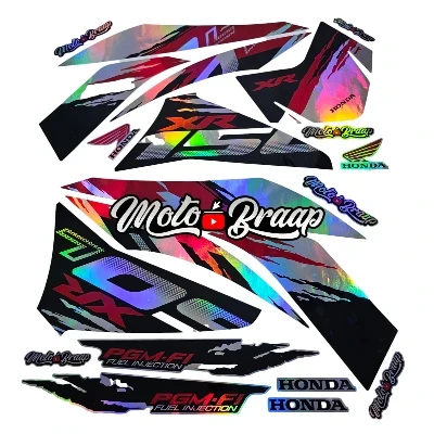 XR 150 L Calcomanias chispas tornasol negro rojo