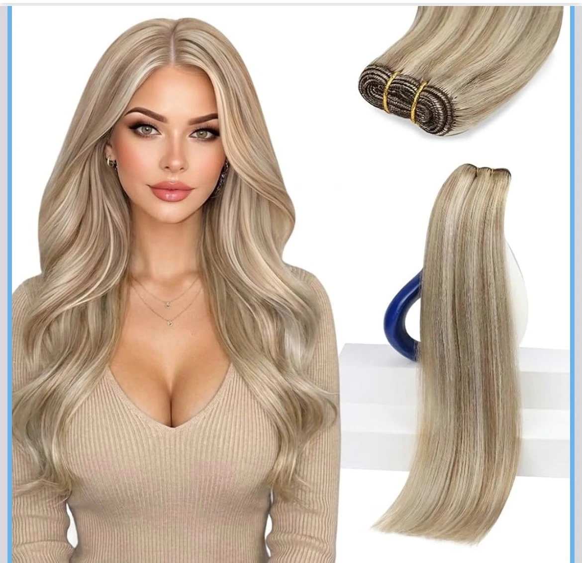 Extensiones de cabello humamo 22 pulgadas, 105 gramos para coser 