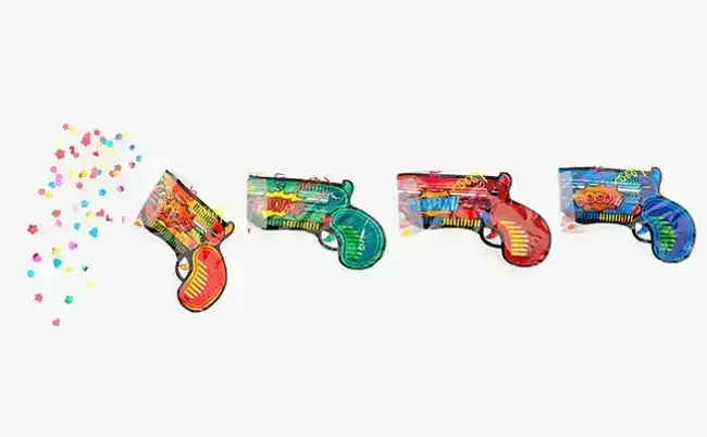 Lanza papelitos en forma de pistola 