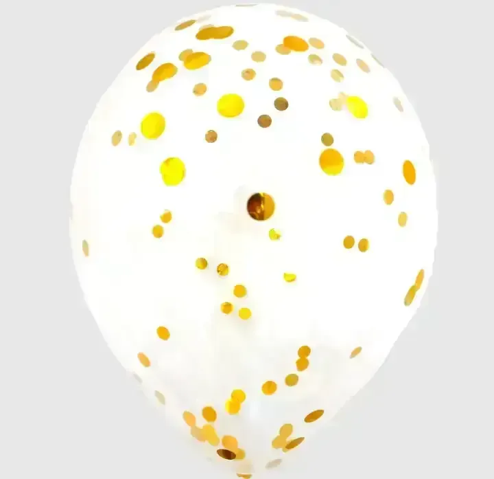 Globo latex cristal c/confetti x 10 unidades  2