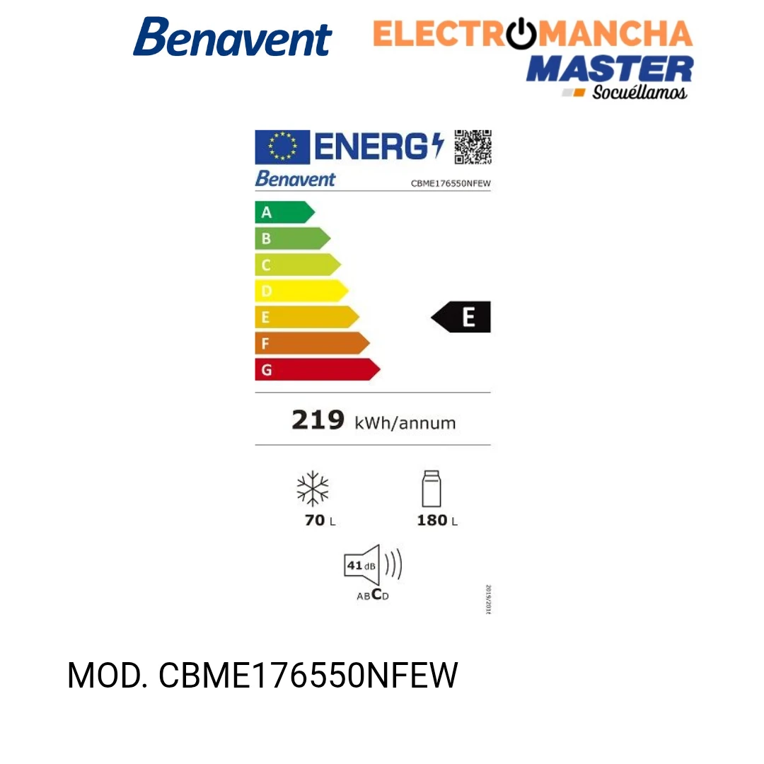 FRIGO COMBI BENAVENT CBME176550NFEW BLANCO 1,80*55 NF E 3