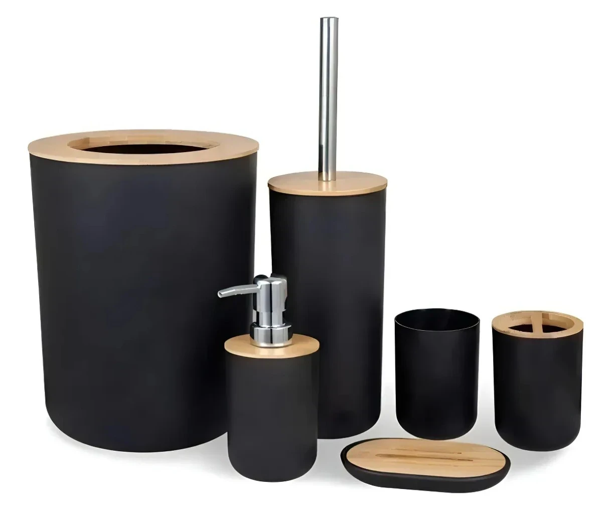 KIT DE ACCESORIOS PARA BAÑO COLOR NEGRO