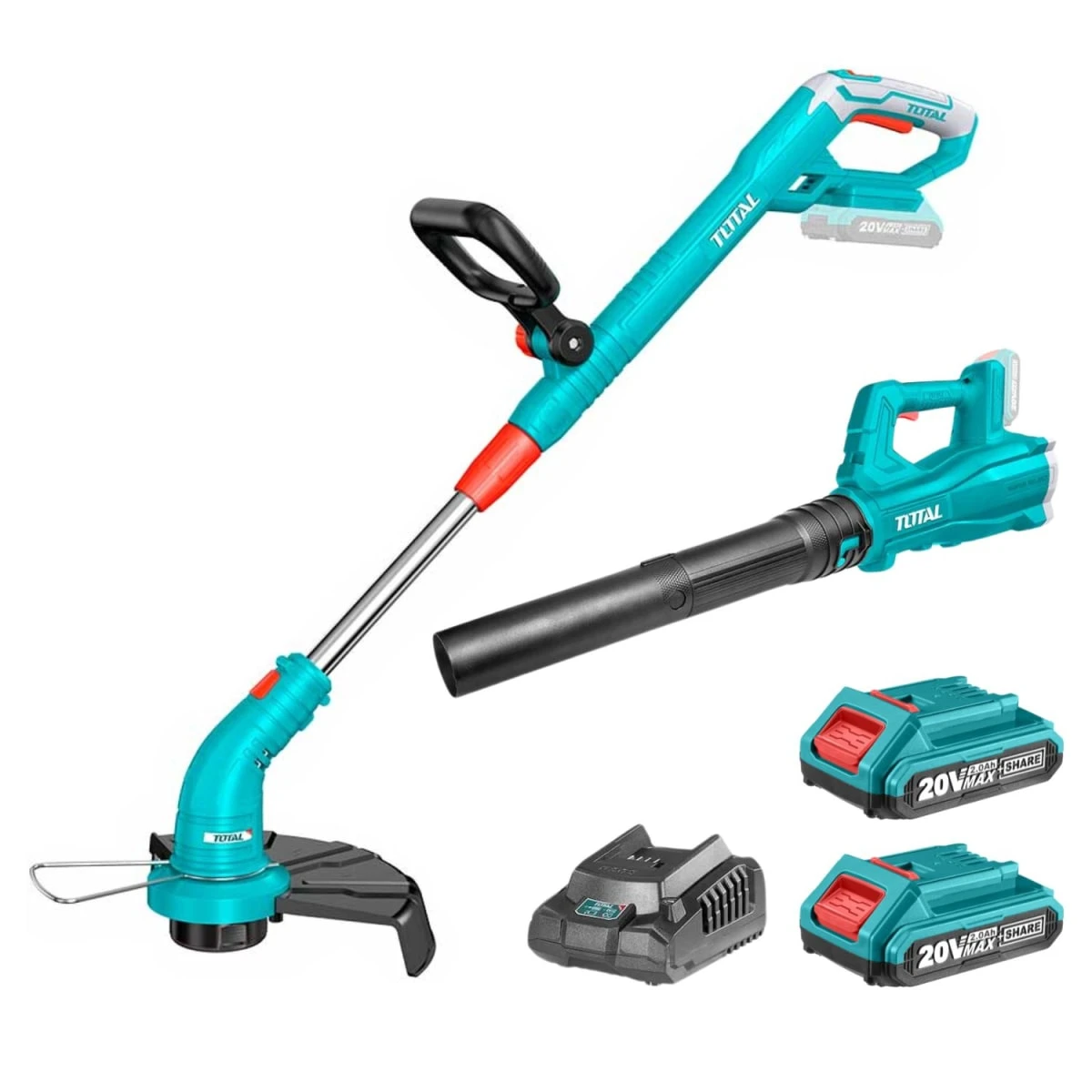 Combo cortadora de pasto + sopladora 20v industrial total SKU: TOSLI23024