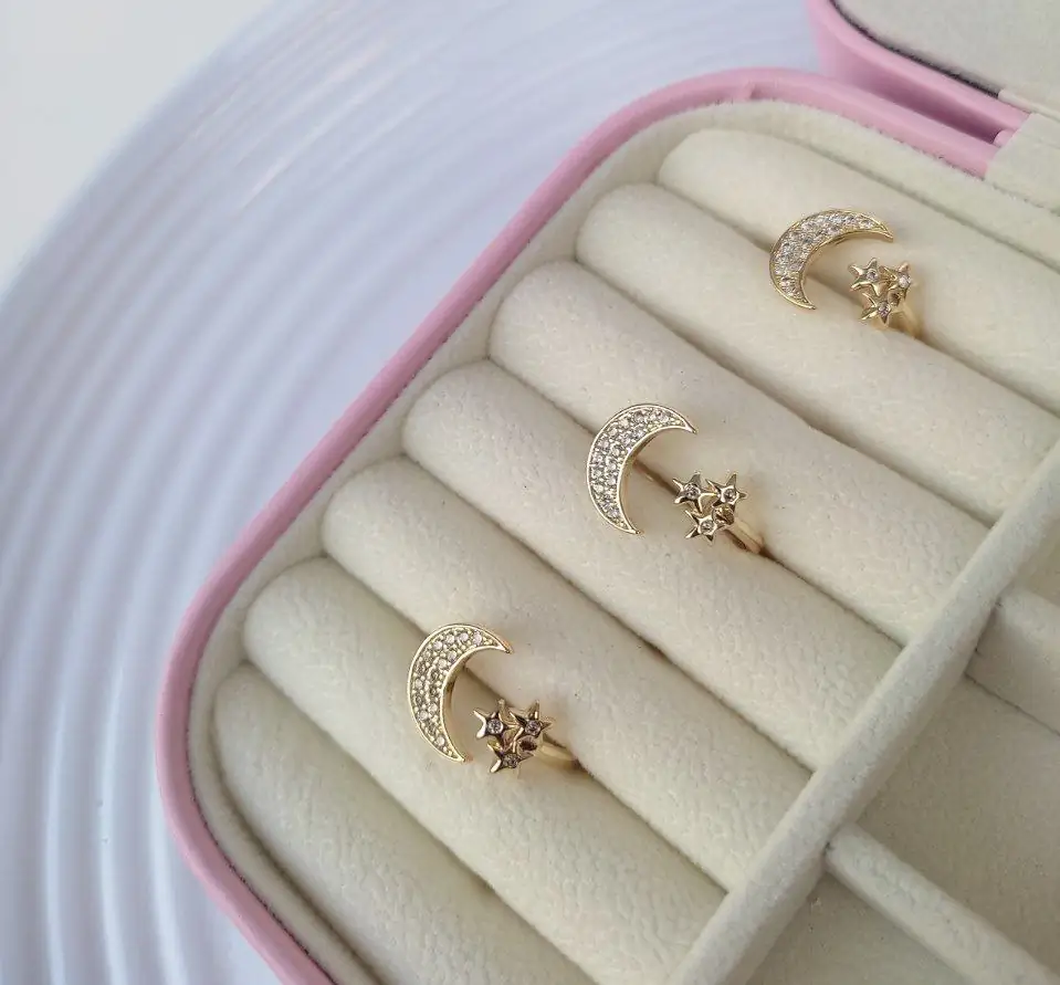 ANILLO AJUSTABLE LUNA Y ESTRELLA