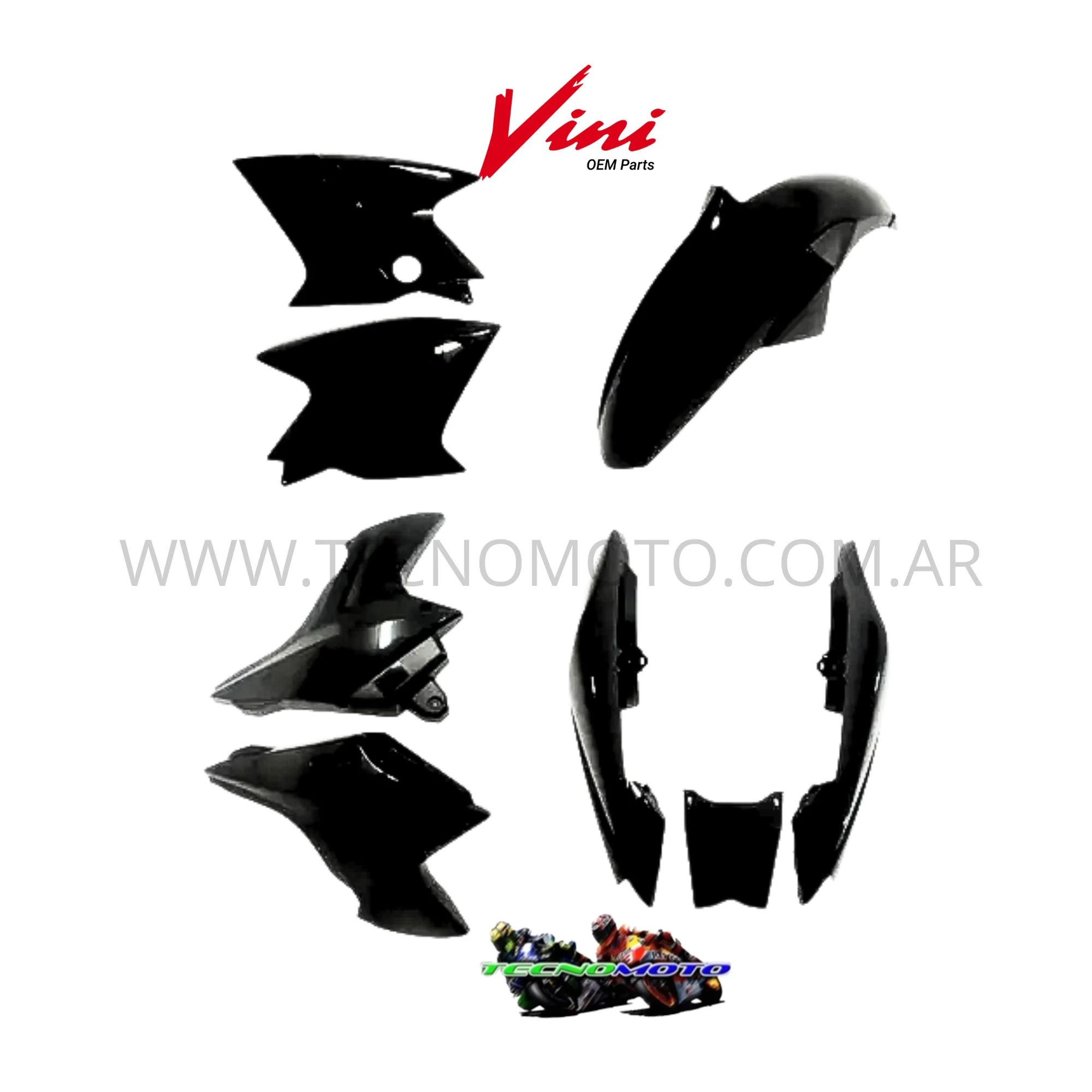 KIT PLASTICOS YAMAHA 125 YBR (8PCS.) -NEGRO -50351