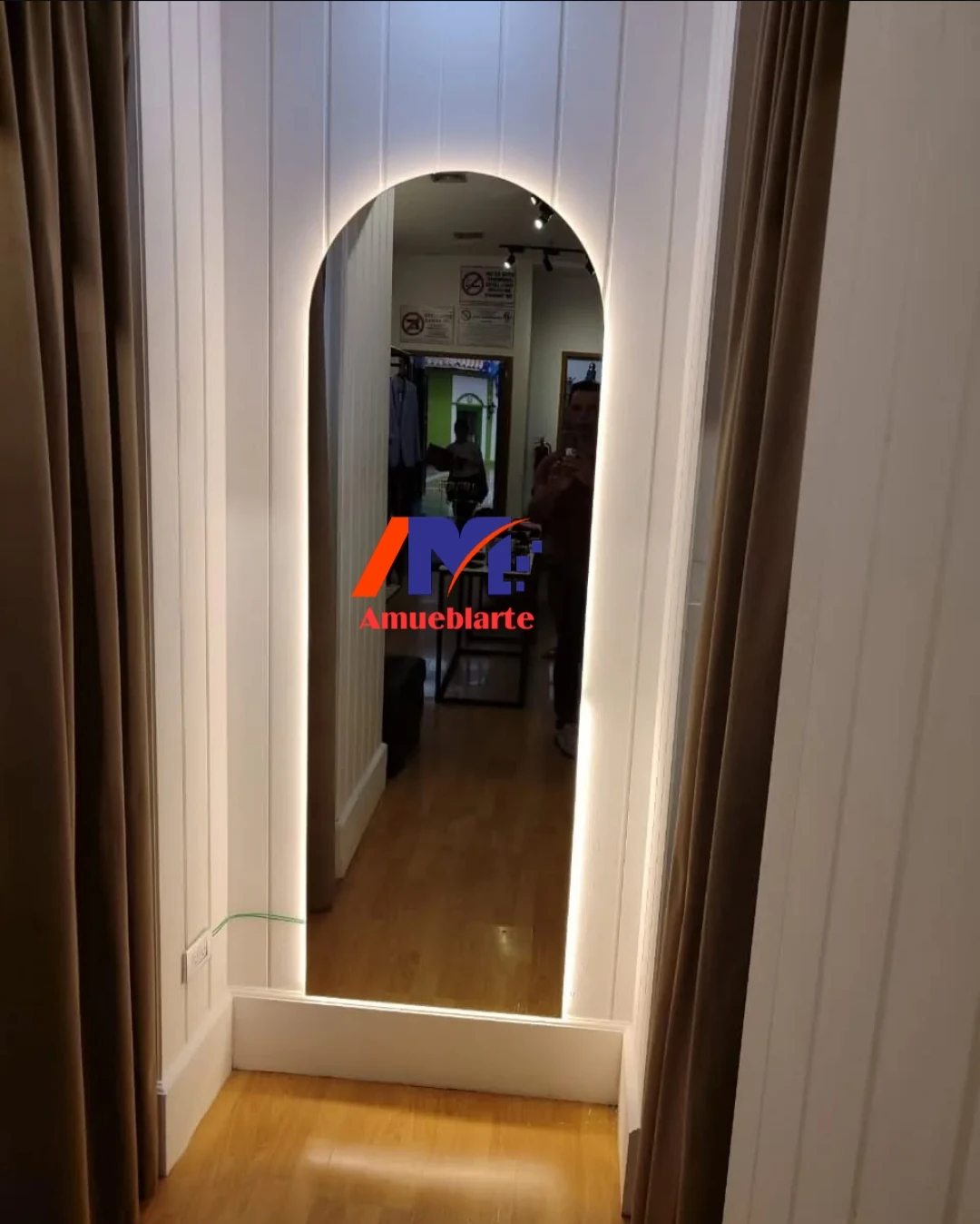 Espejo arco + luz led 