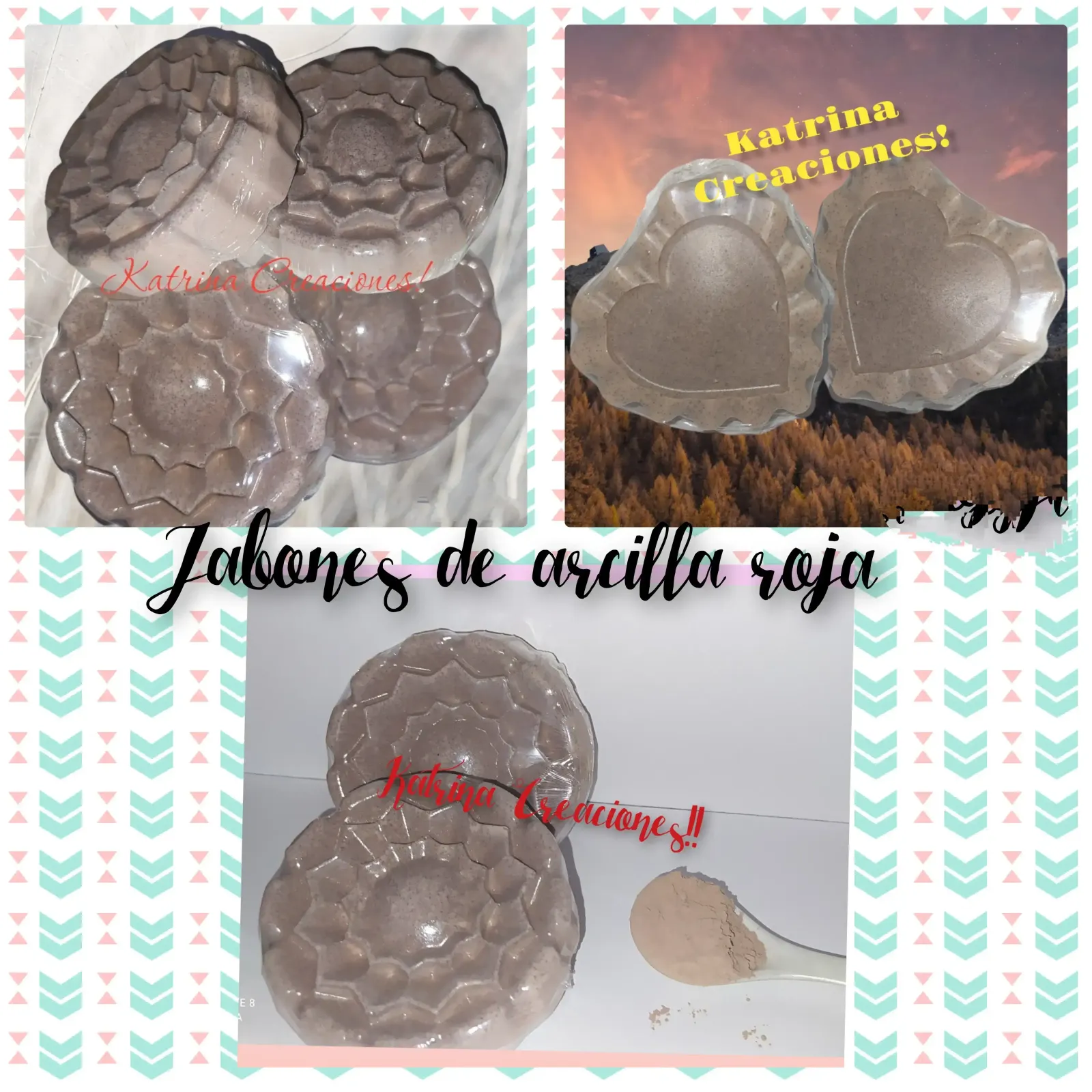 Jabones glicerinados de arcilla roja. 3