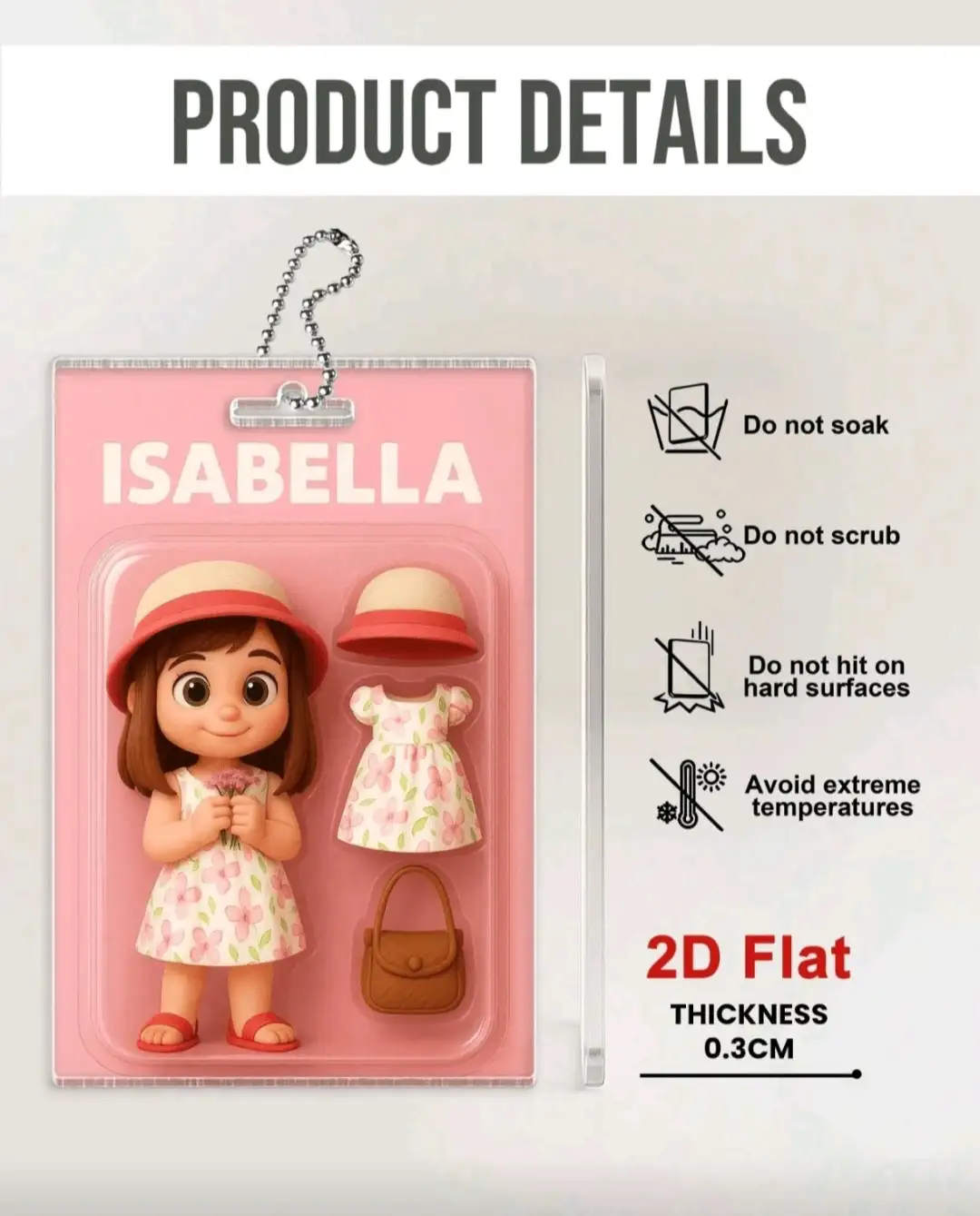 1 pieza Figura de llavero de acrílico con diseño de abuela de dibujos animados personalizada, con accesorios, estilo vintage marrón, diseño de personaje lindo como decoración, adorno personalizado para espejo retrovisor de coche, decoración para Navidad, Halloween, fiesta de cumpleaños, familia y amigos, regalo para crear un ambiente cálido 2
