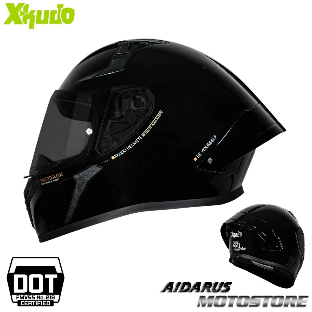 CASCO XKUDO X357 SOLID NEGRO VISOR HUMO