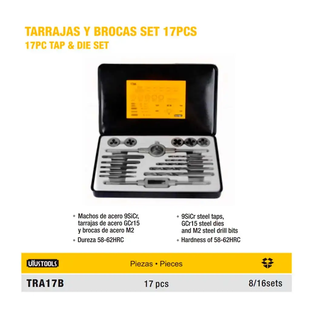 SET TARRAJAS y BROCAS UYUST de 17pzs