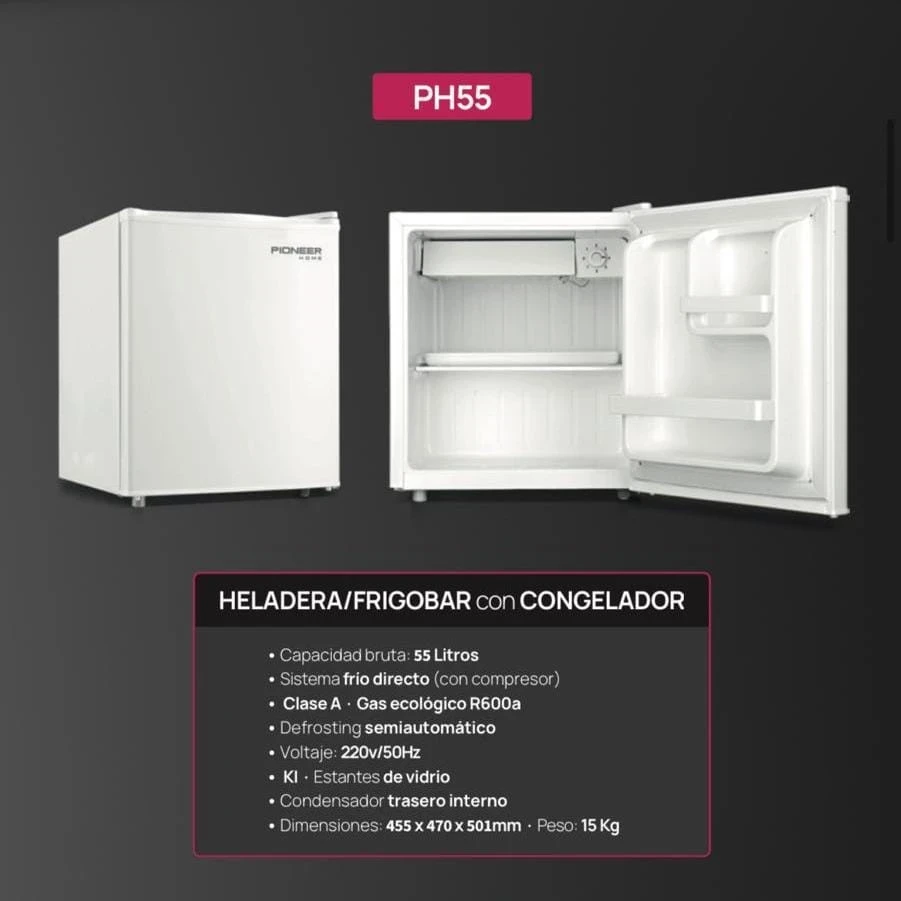 HELADERA FRIGOBAR PIONEER PH55 55LTS