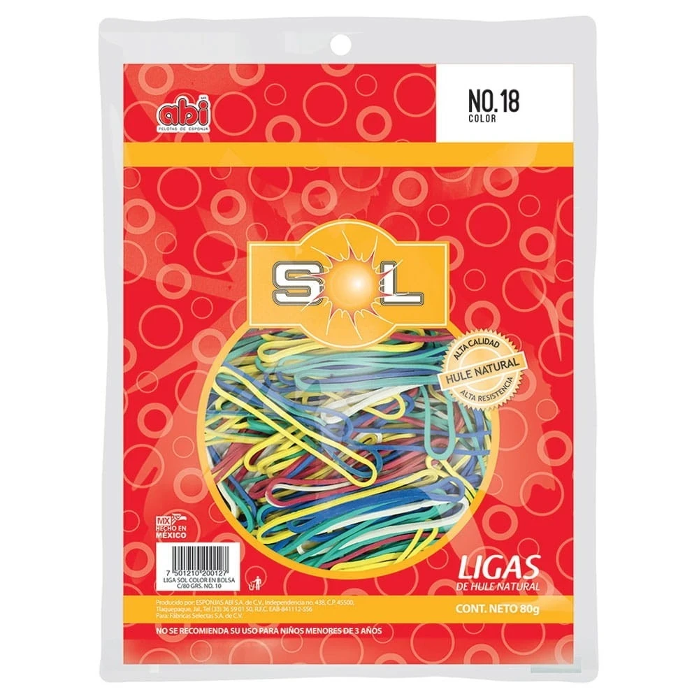 ligas #18 bolsa 80g colores