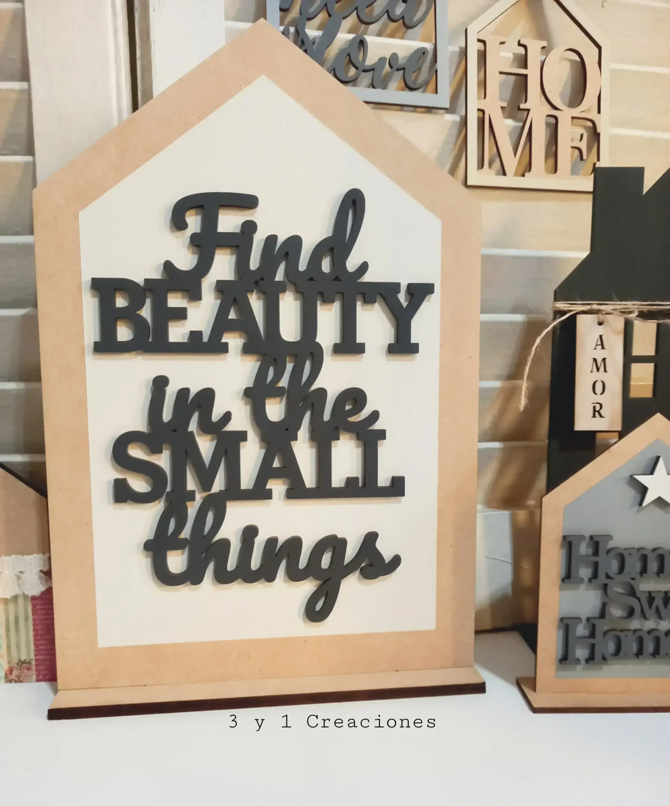 Casita Lisa 5,5mm con base + Frase