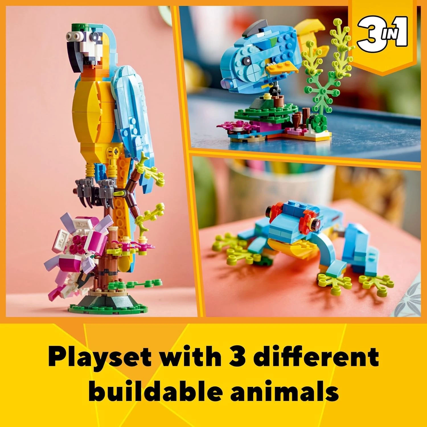 LEGO Creator - Set de construcción 3 en 1 de loro exótico 2
