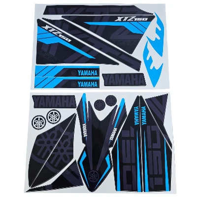 XTZ 150 Calcomanias 2025 gris con celeste