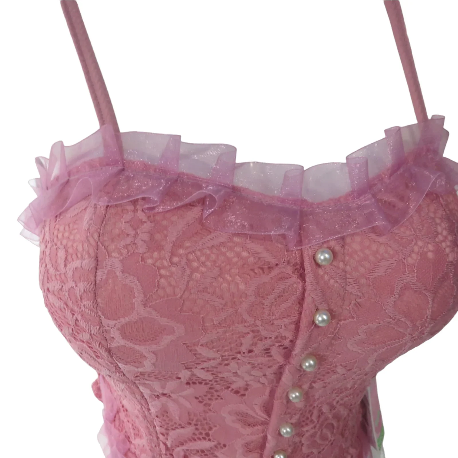 Crop top rosa perlas 3