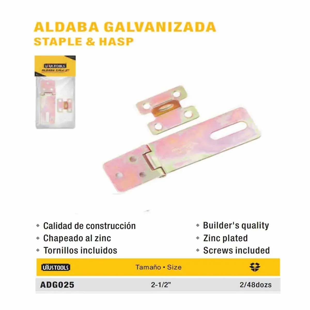 ALDABA GALVANIZADA ZA UYUST 2.5" 